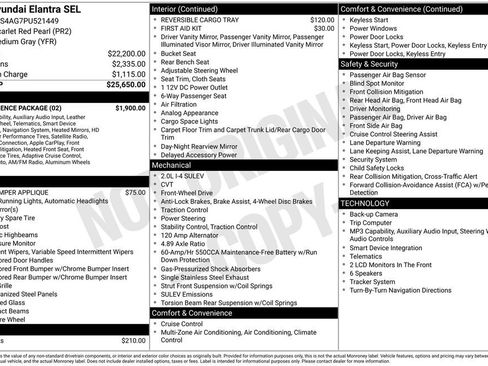 Used 2023 Hyundai Elantra SEL w/ Convenience Package FWD image 2