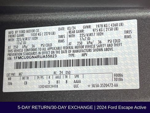 Certified 2024 Ford Escape Active FWD image 35