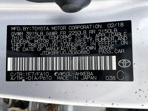 Used 2018 Toyota Prius Two w/ Prius Two Safety Plus Package FWD image 37