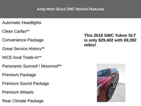 Used 2018 GMC Yukon SLT w/ Premium Edition AWD/4WD image 8