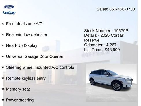 Certified 2025 Lincoln Corsair Reserve w/ Equipment Group 202A AWD/4WD image 25