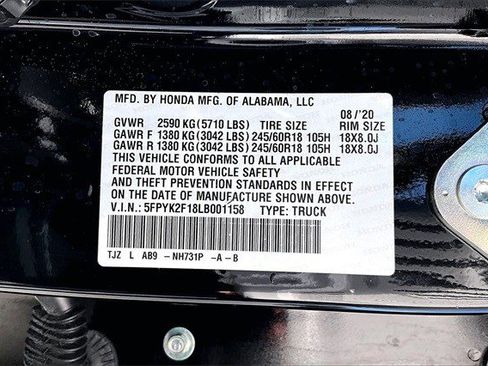 Certified 2020 Honda Ridgeline Sport image 20