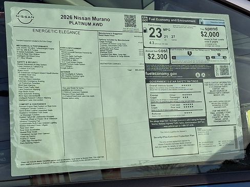 New 2026 Nissan Murano Platinum w/ Cargo Package image 19