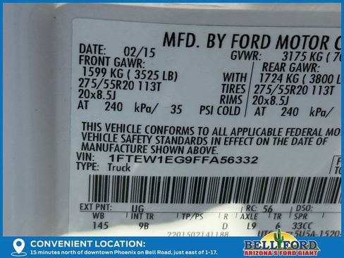 Used 2015 Ford F150 Platinum w/ Equipment Group 701A Luxury AWD/4WD image 35