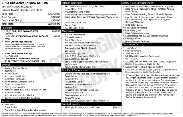 Used 2023 Chevrolet Equinox RS w/ LPO, Floor Liner Package FWD image 15