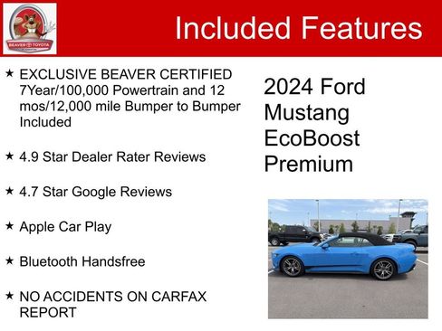Used 2024 Ford Mustang Premium w/ Wheel & Stripe Package RWD image 5