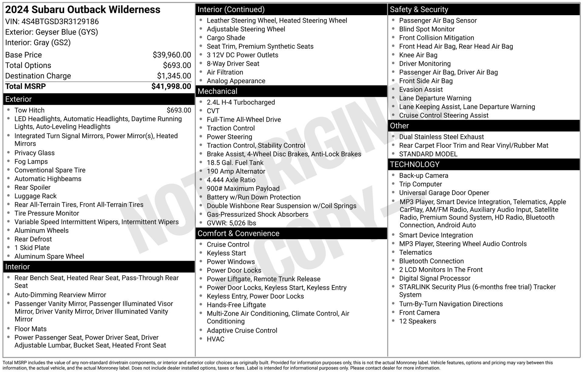 Used 2024 Subaru Outback Wilderness AWD/4WD image 27