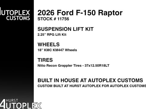 Used 2026 Ford F150 Raptor w/ Equipment Group 803A Raptor R image 2