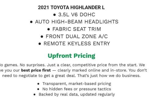 Used 2021 Toyota Highlander L image 1