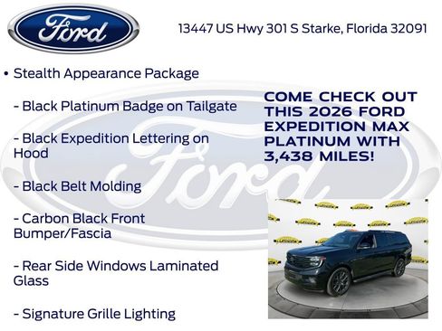 New 2026 Ford Expedition Max Platinum w/ Stealth Appearance Package AWD/4WD image 25
