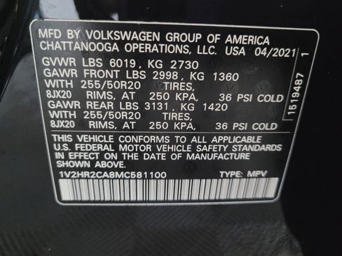 Used 2021 Volkswagen Atlas SE AWD/4WD image 33