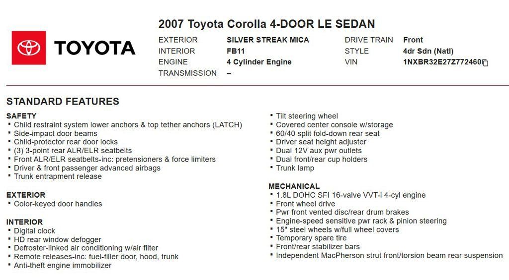 Used 2007 Toyota Corolla LE w/ Audio Value Pkg FWD image 23