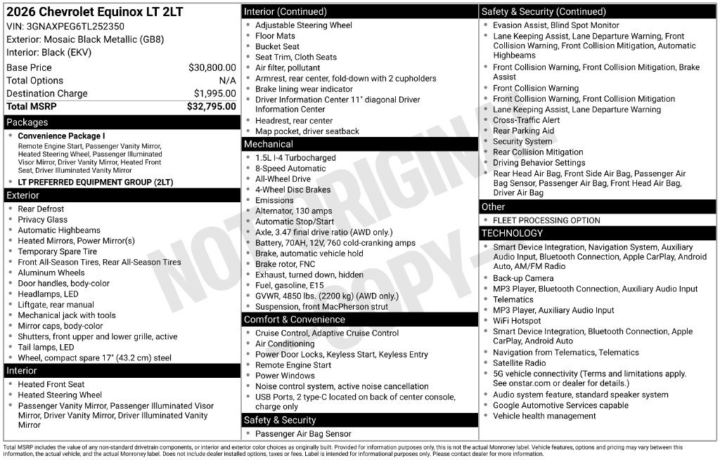 Certified 2026 Chevrolet Equinox LT AWD/4WD image 4