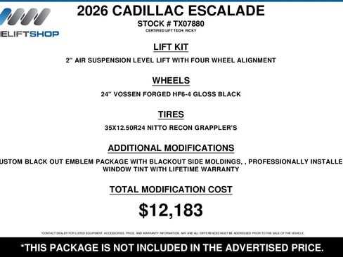 Used 2026 Cadillac Escalade ESV Platinum Sport w/ LPO, ONYX Package image 2
