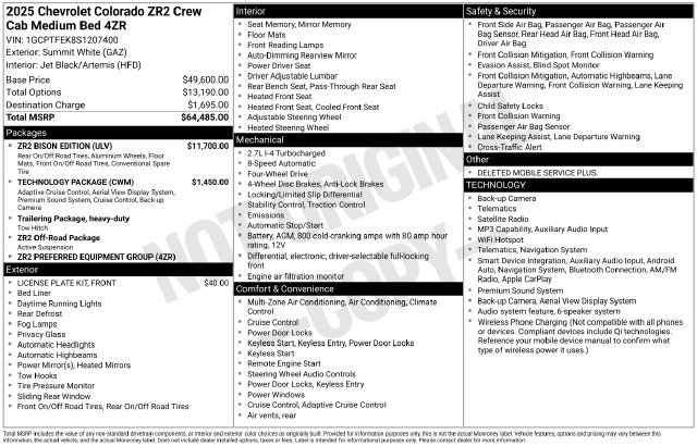 Used 2025 Chevrolet Colorado ZR2 w/ ZR2 Bison Edition AWD/4WD image 20
