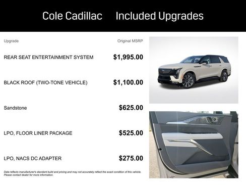 New 2026 Cadillac Escalade IQL Sport 1 w/ LPO, Floor Liner Package image 3