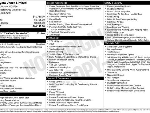 Used 2022 Toyota Venza Limited w/ Advanced Technology Package AWD/4WD image 11