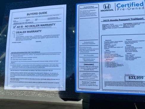 Certified 2023 Honda Passport TrailSport image 37