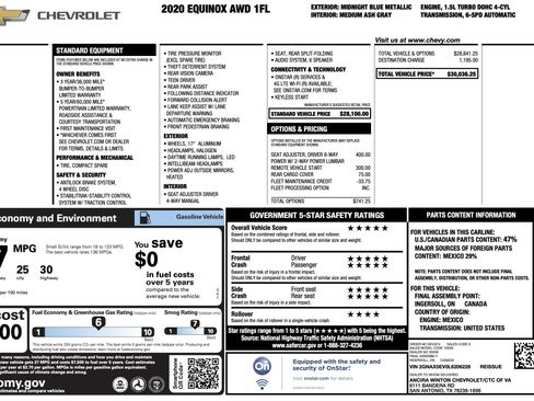 Used 2020 Chevrolet Equinox LS AWD/4WD image 3