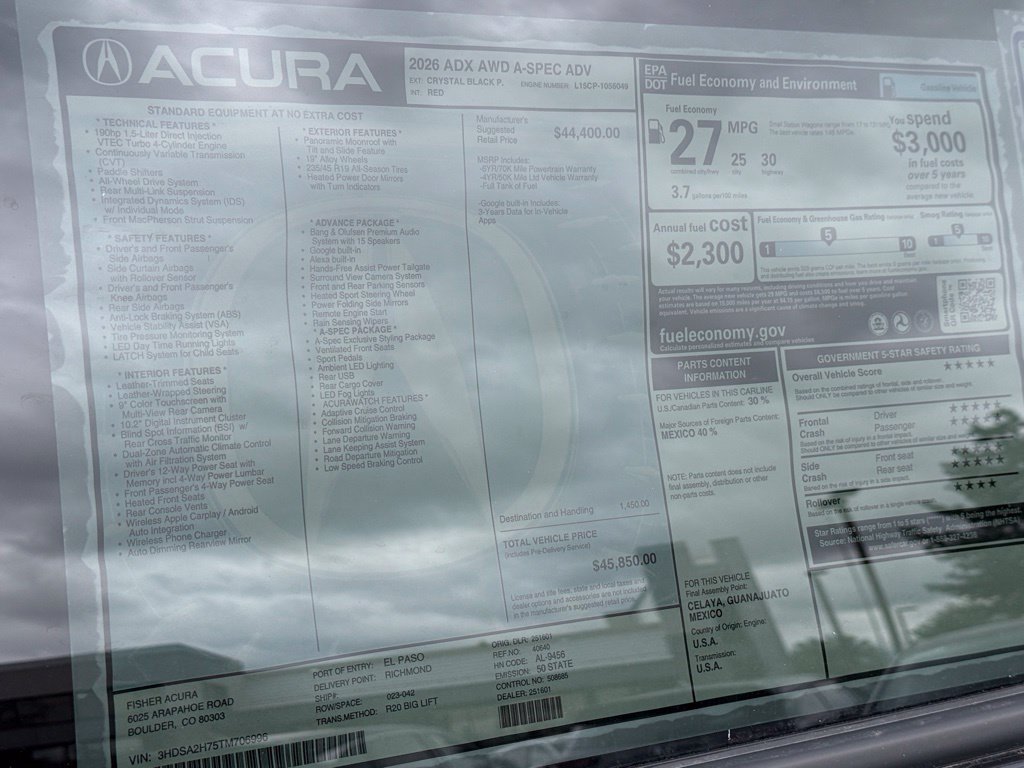 Certified 2026 Acura ADX A-Spec w/ Advance Package AWD/4WD image 28