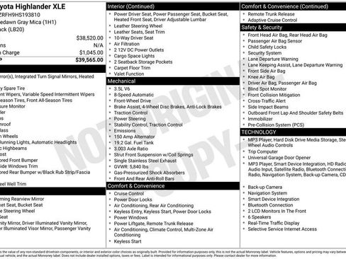Used 2017 Toyota Highlander XLE FWD image 2