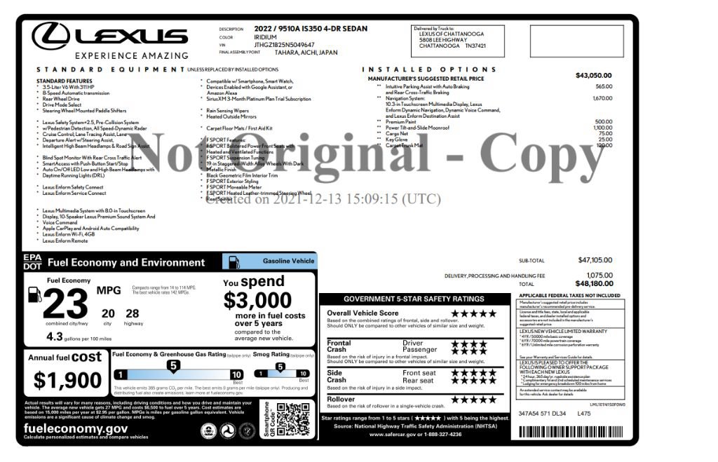 Used 2022 Lexus IS 350 F Sport w/ Navigation Package RWD image 50