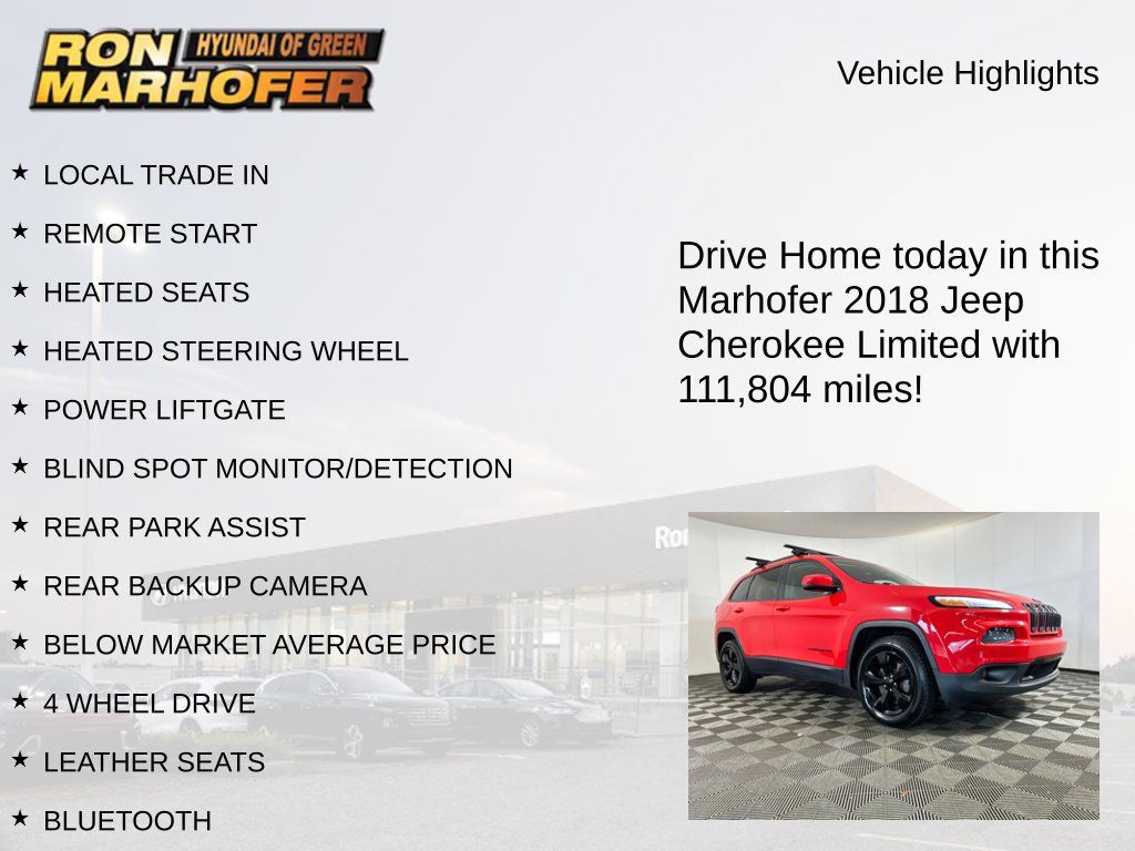 Used 2018 Jeep Cherokee Limited w/ High Altitude Package AWD/4WD image 14