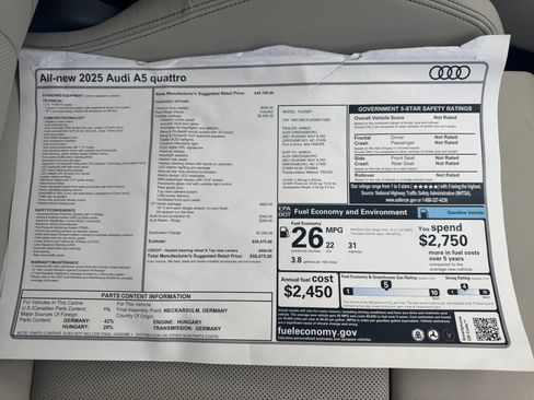 New 2025 Audi A5 2.0T Prestige image 33