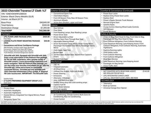 Certified 2023 Chevrolet Traverse LT w/ LPO, Floor Liner Package AWD/4WD image 42