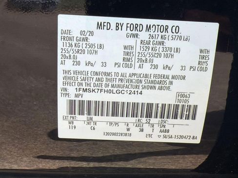 Used 2020 Ford Explorer Limited w/ Class III Trailer Tow Package RWD image 20