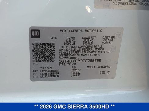 New 2026 GMC Sierra 3500 Denali Ultimate w/ LPO, Black Badging Package AWD/4WD image 27