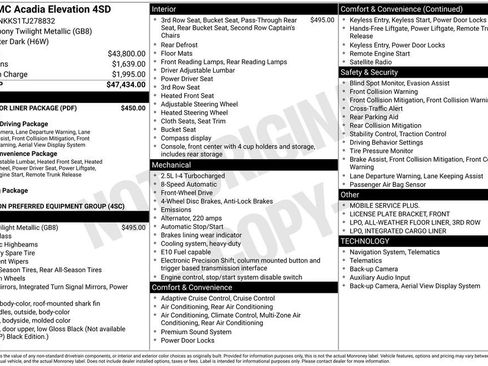 New 2026 GMC Acadia Elevation w/ LPO, Floor Liner Package FWD image 9