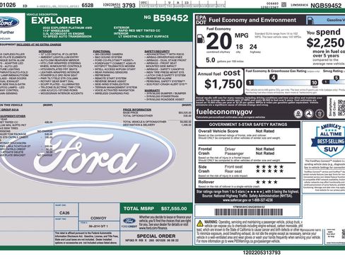 Used 2022 Ford Explorer Platinum w/ Equipment Group 601A image 41