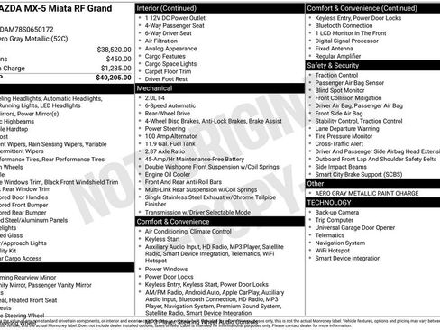 Used 2025 MAZDA MX-5 Miata RF Grand Touring RWD image 30