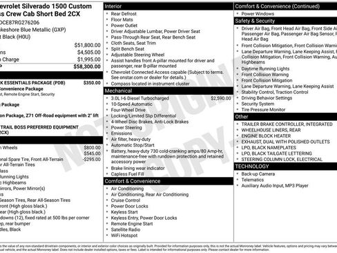 Used 2024 Chevrolet Silverado 1500 Custom Trail Boss w/ LPO, Dark Essentials Package image 32