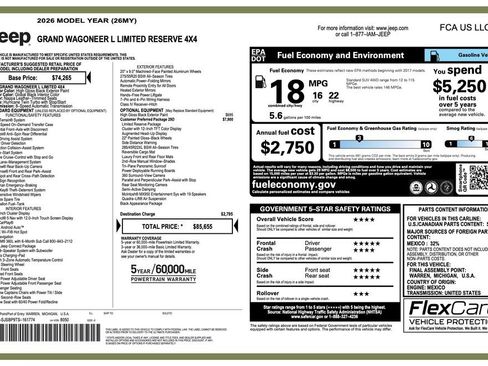 New 2026 Jeep Grand Wagoneer L Limited image 2