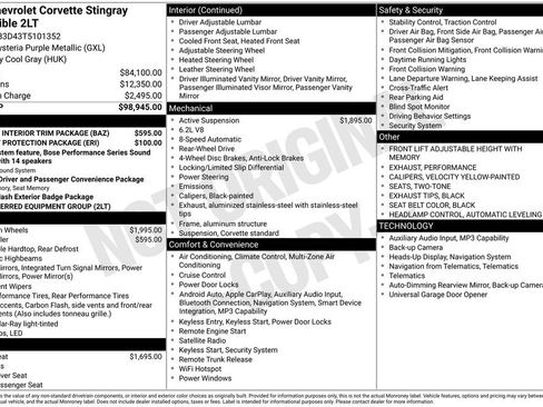 Used 2026 Chevrolet Corvette Stingray Preferred Conv w/ Stealth Interior Trim Package RWD image 38