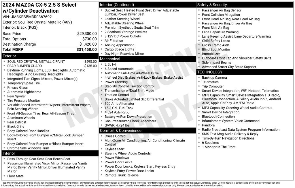 Used 2024 MAZDA CX-5 AWD 2.5 S w/ Select Package image 25
