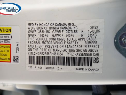 Certified 2023 Honda Civic Sport image 40