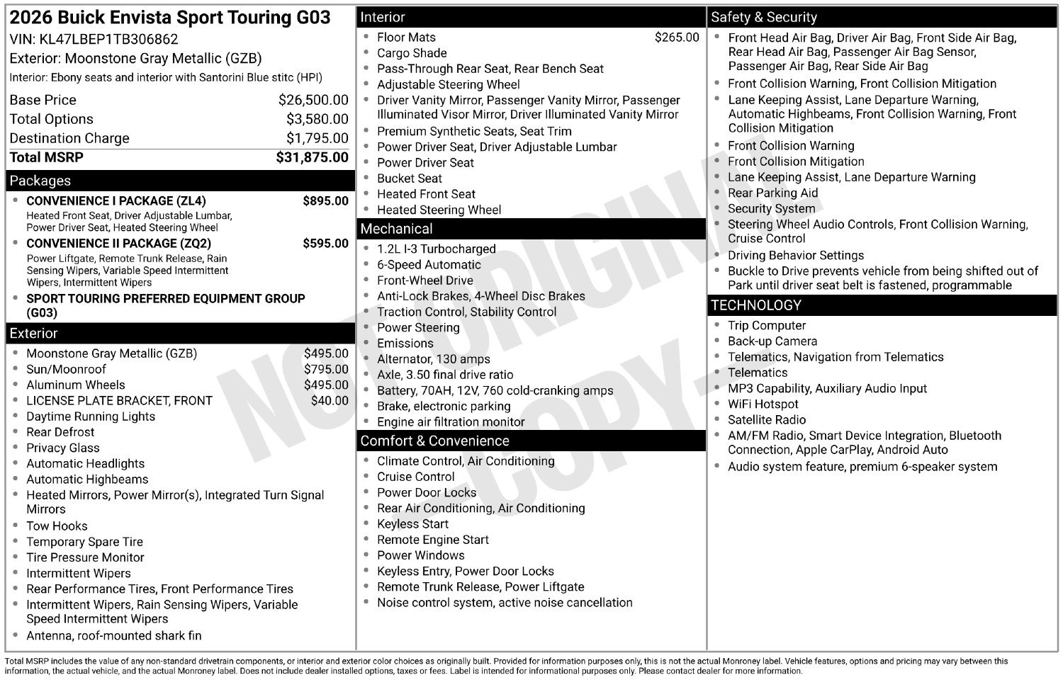 New 2026 Buick Envista Sport Touring w/ Convenience I Package FWD image 25