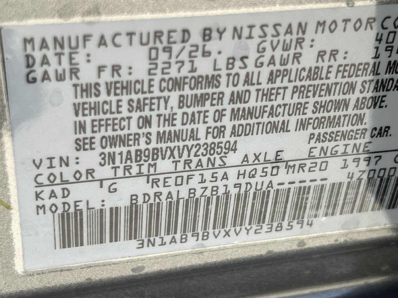 New 2027 Nissan Sentra S FWD image 14