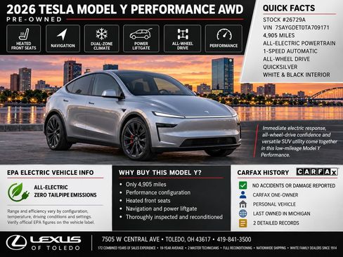 Used 2026 Tesla Model Y Performance AWD/4WD image 1