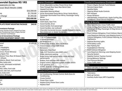 Used 2023 Chevrolet Equinox RS AWD/4WD image 38