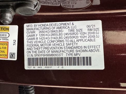 Used 2021 Honda Pilot Touring image 11