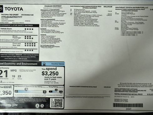 New 2026 Toyota Tacoma TRD Sport image 2