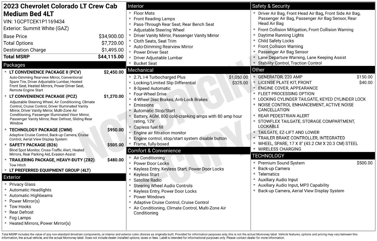Used 2023 Chevrolet Colorado LT w/ LT Convenience Package II AWD/4WD image 9