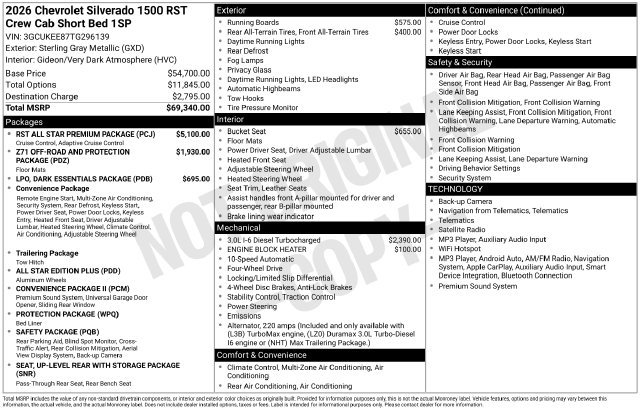 New 2026 Chevrolet Silverado 1500 RST w/ RST All Star Premium Package AWD/4WD image 4