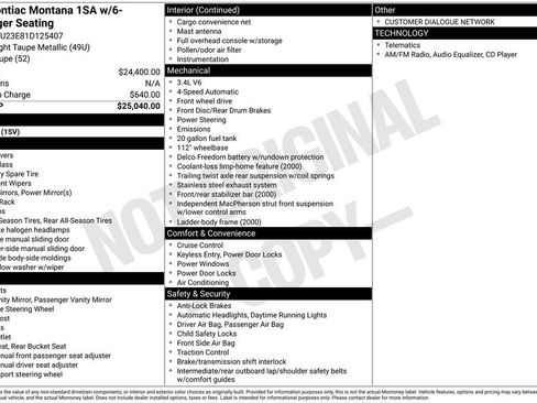 Used 2001 Pontiac Montana image 28