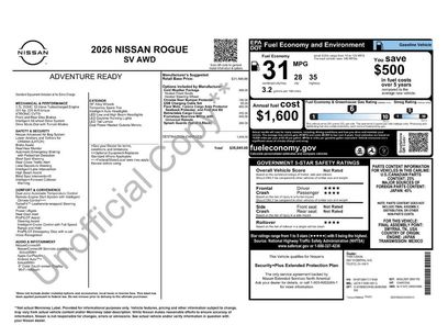 New 2026 Nissan Rogue SV w/ Cold Weather Package