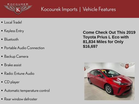 Used 2019 Toyota Prius L Eco image 28